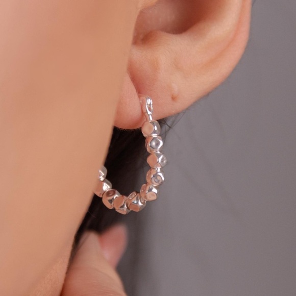 Minimalist Sterling Silver Hoops – Kate Spade Inspired Design - Picture 3 of 5